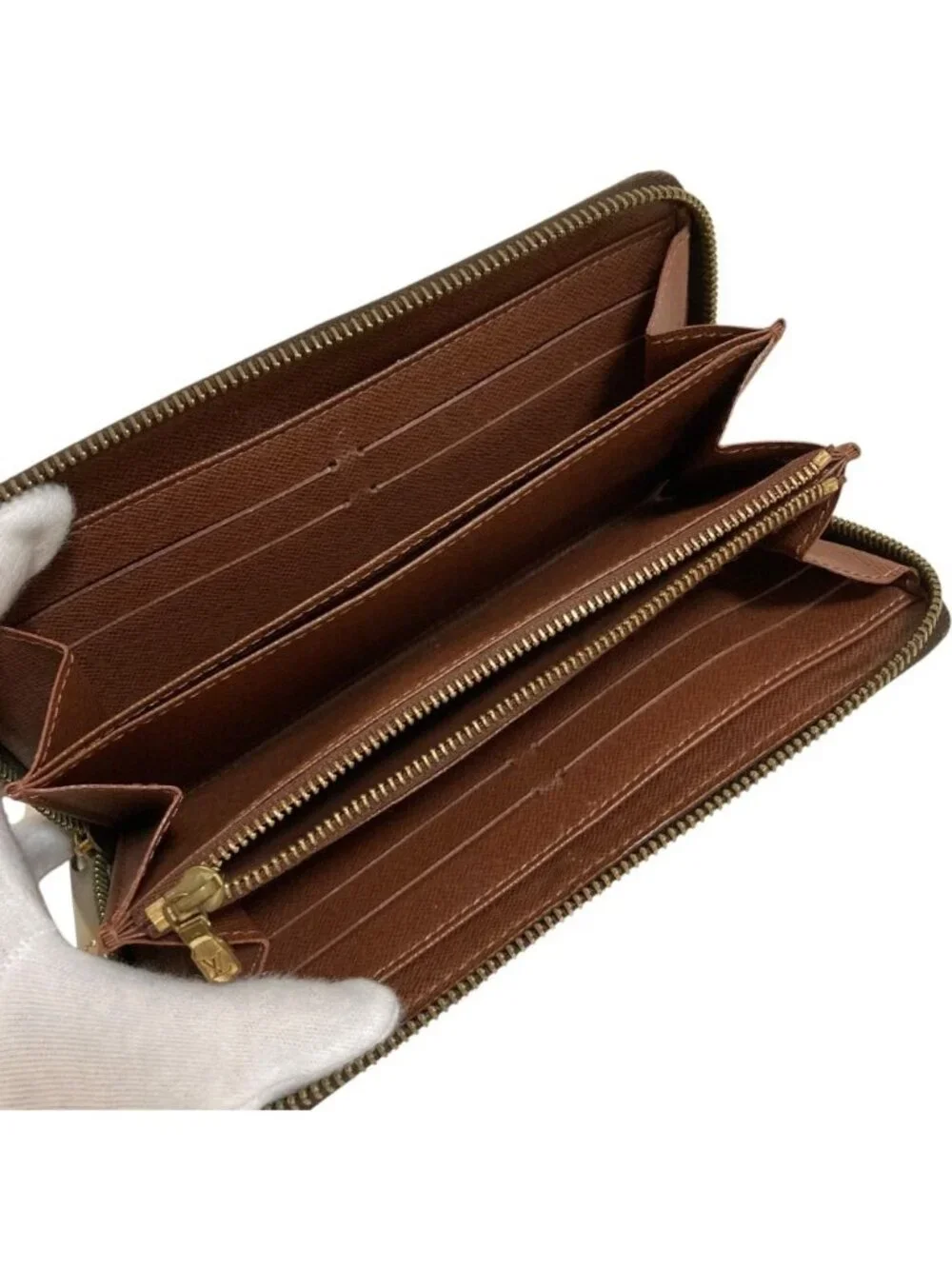 Louis Vuitton Monogram Zippy Wallet Zip Around Brown